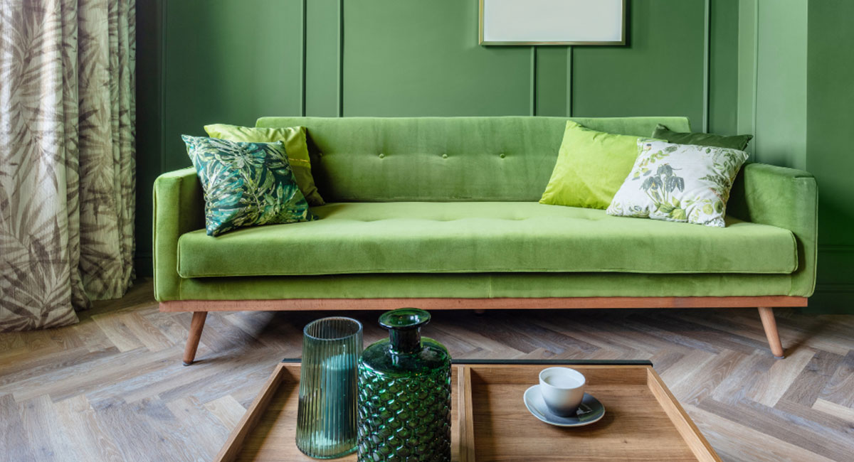 Wohnen mit Farbe Wohnzimmer grün
